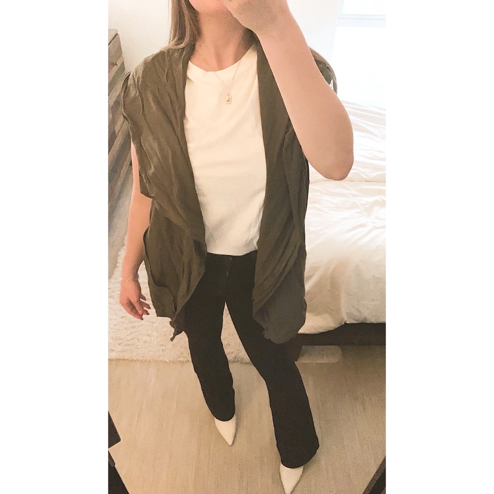 army green loose vest